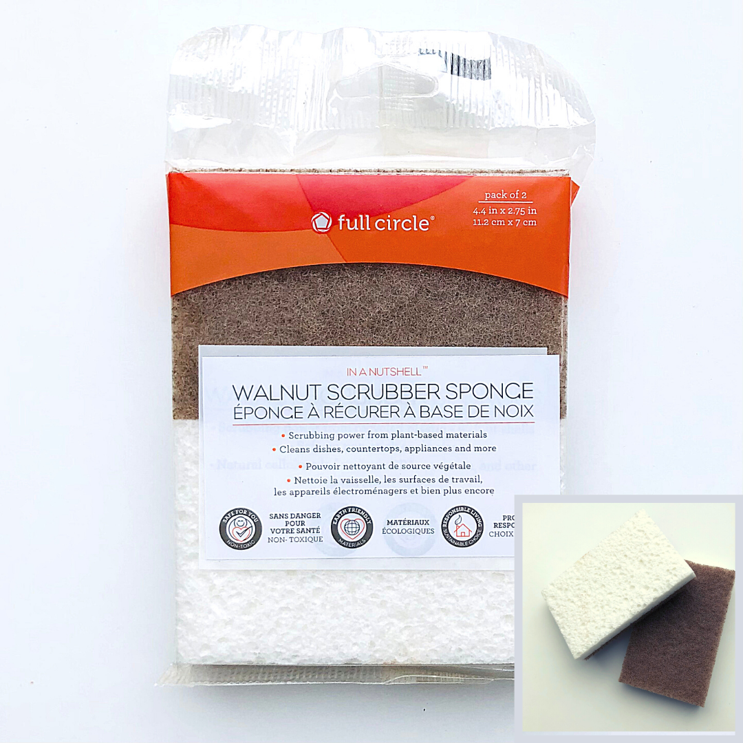 Full Circle Walnut Scrubber Sponge - 2 pack